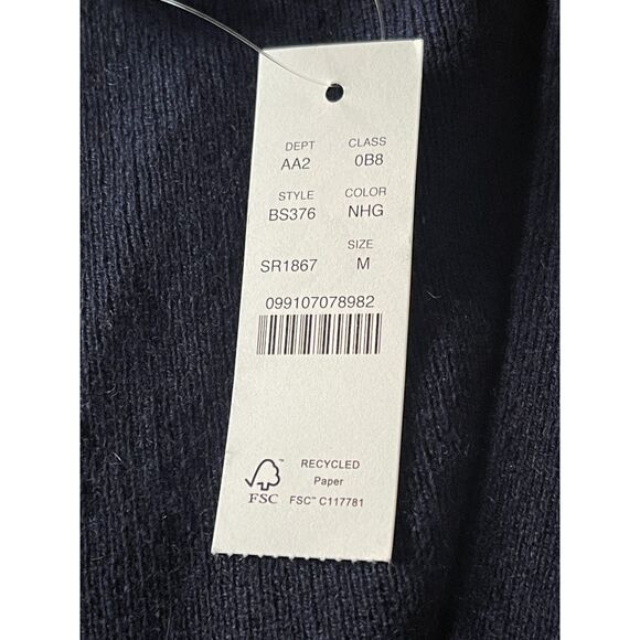 NWT J.Crew Men’s Sweater Vest– Navy Pinstripe Cashmere Blend Size M w/ Pockets - Picture 10 of 14